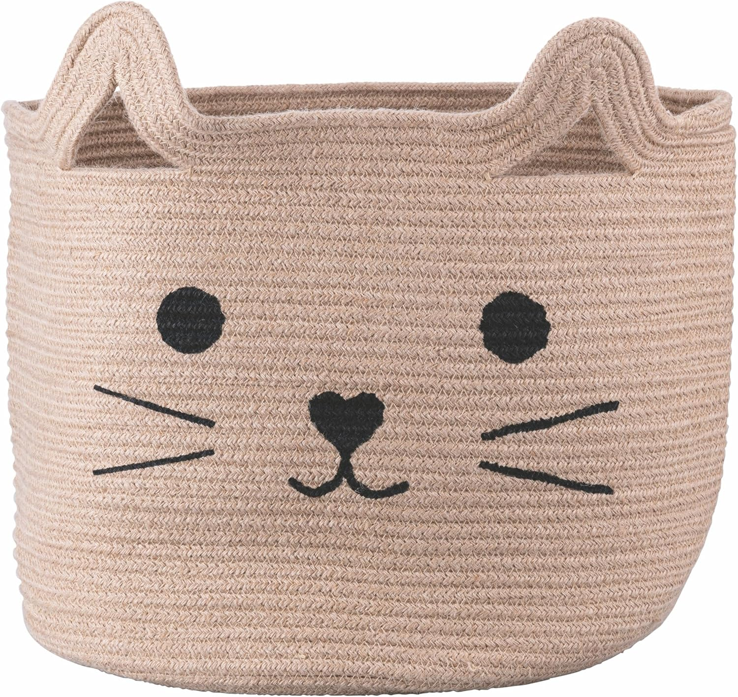 Villa D'Este Home Tivoli Natural Jute Storage Basket Cat Design image number 2
