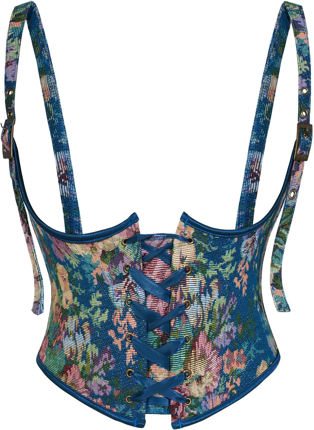 Scarlet Darkness Corset Belt for Women Floral Lace up Boned Underbust Corset Waist Belts