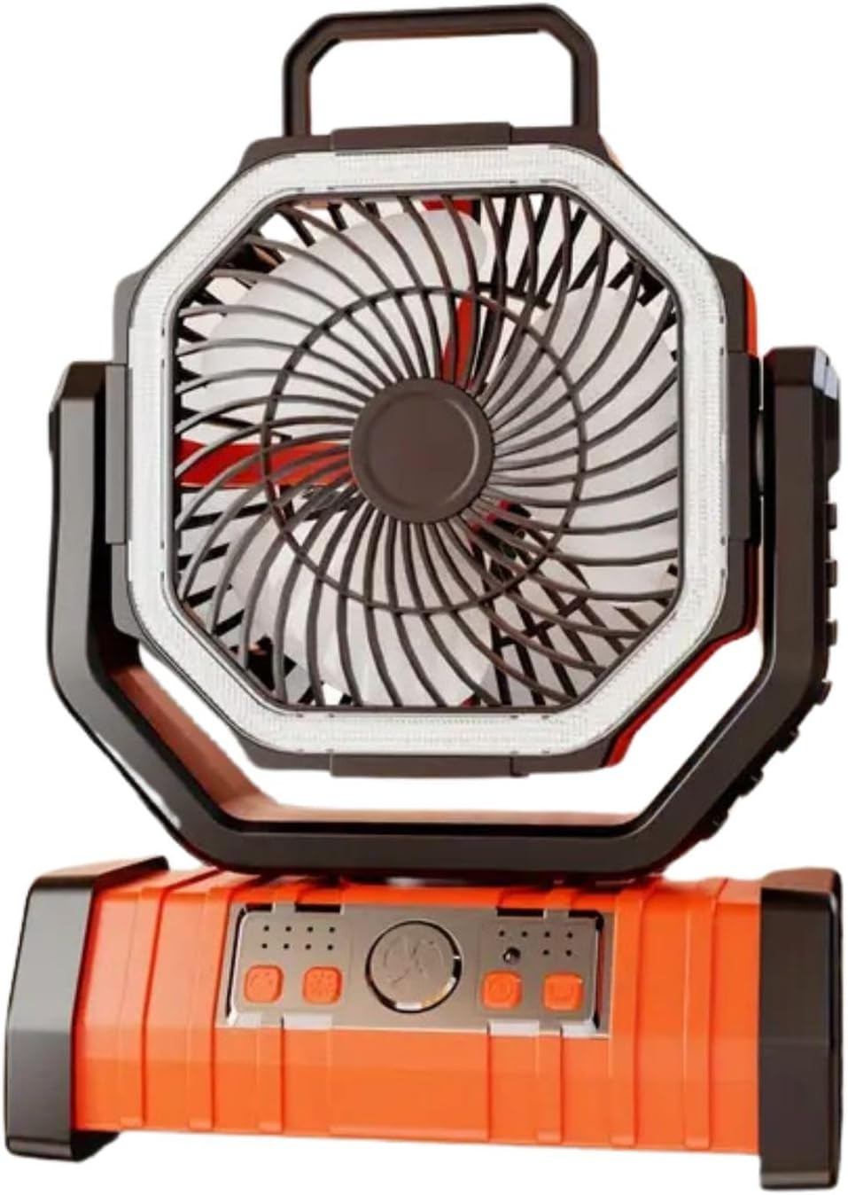 Leona Co Camping Fan Battery Operated Powered Fan with LED Lantern Light Rechargeable Portable Fan, Oscillating Fan with 360&deg; Rotation Hanging Hook for Tents, Cordless USB Desk Fan (Green)