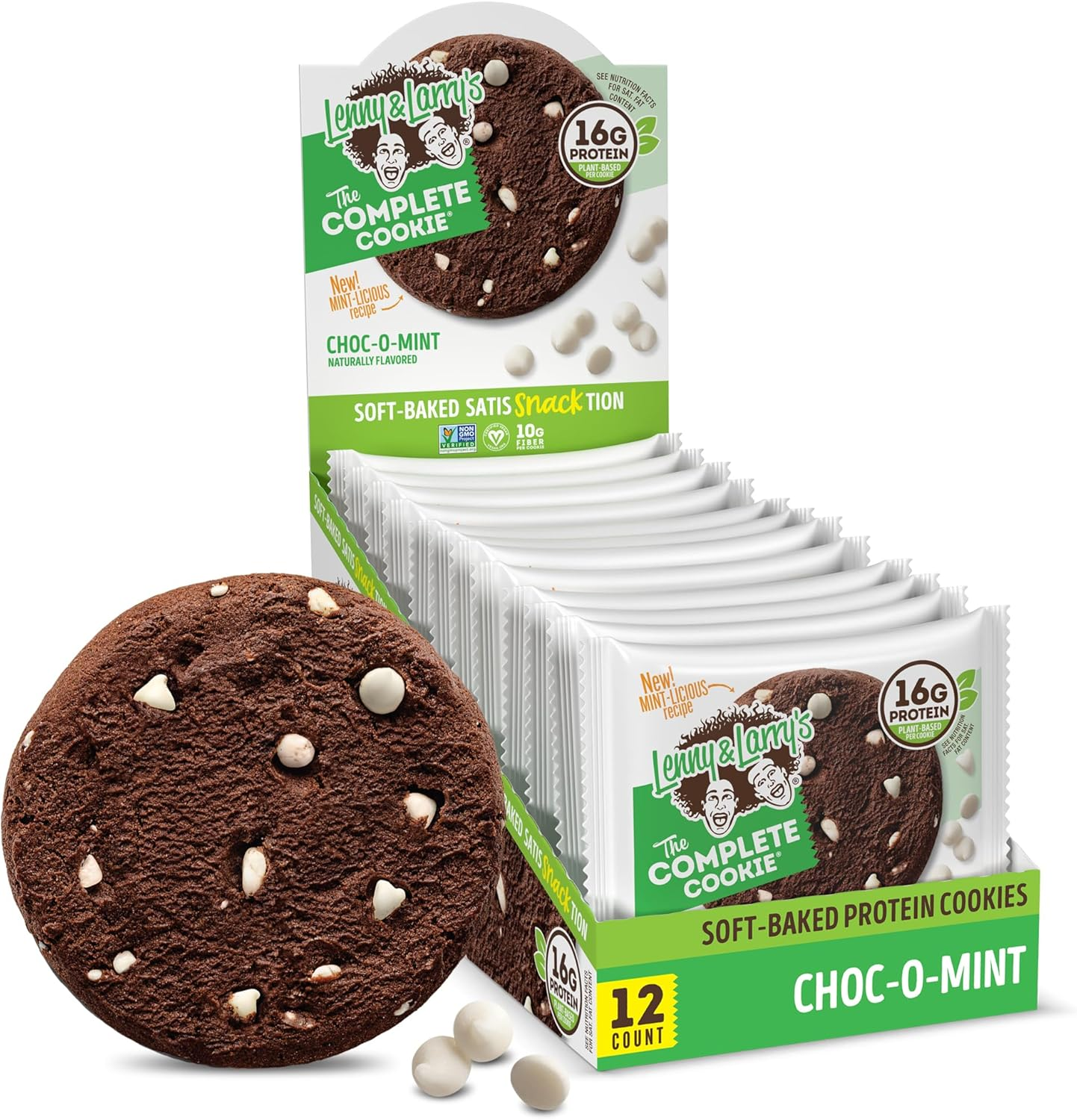 Lenny & Larry'S Choc-O-Mint Complete Cookie 12 Bars, 1.356 Kilograms image number 1