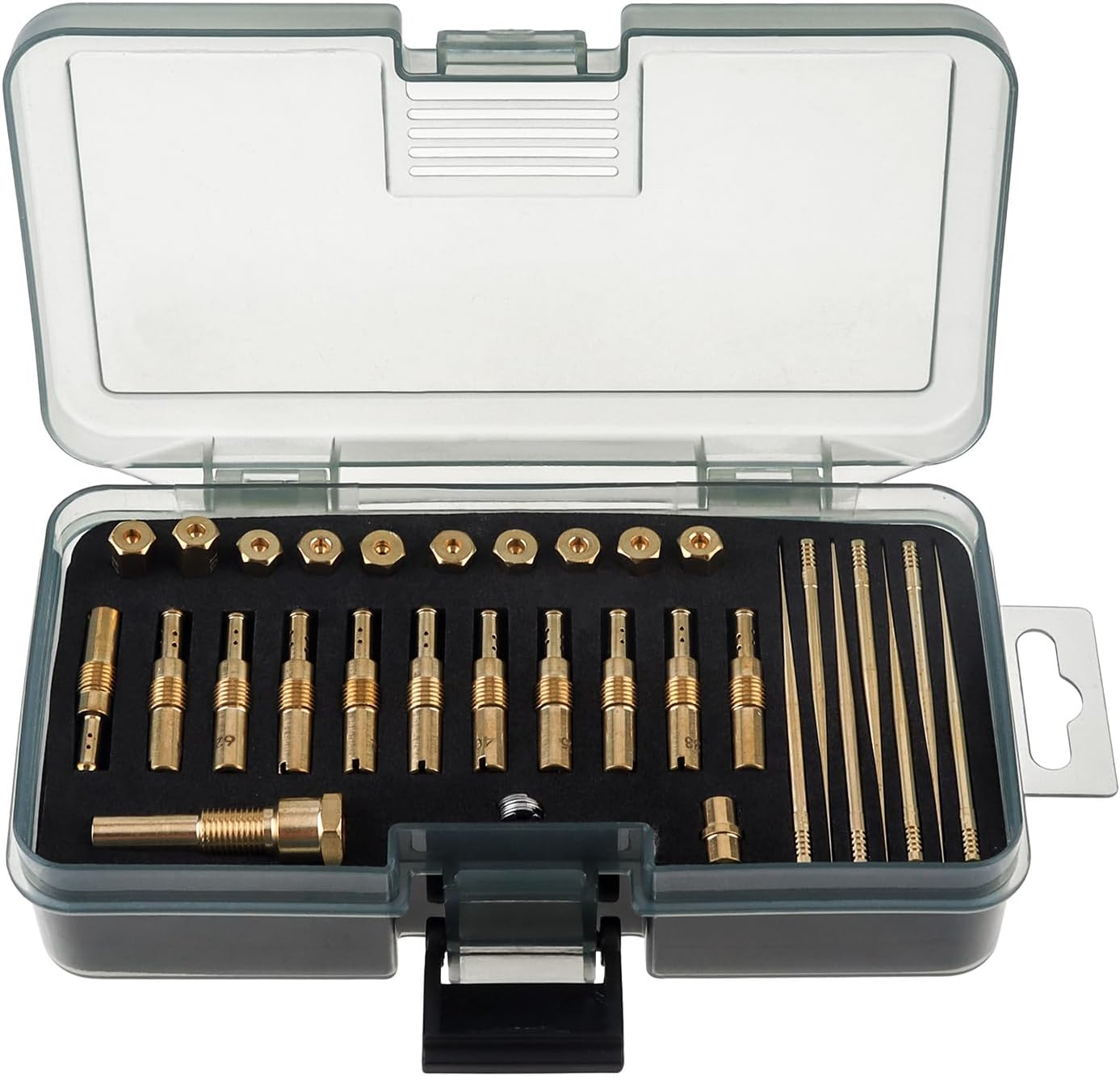 Windance 30Pcs Carburetor Main Slow Jet Injection Nozzle Emulsion Tube Nozzle Holder Kit Fit for CVK PWK PWM/PE 26/28, Brass Nozzles Modified Kit (8 Hole) image number 1