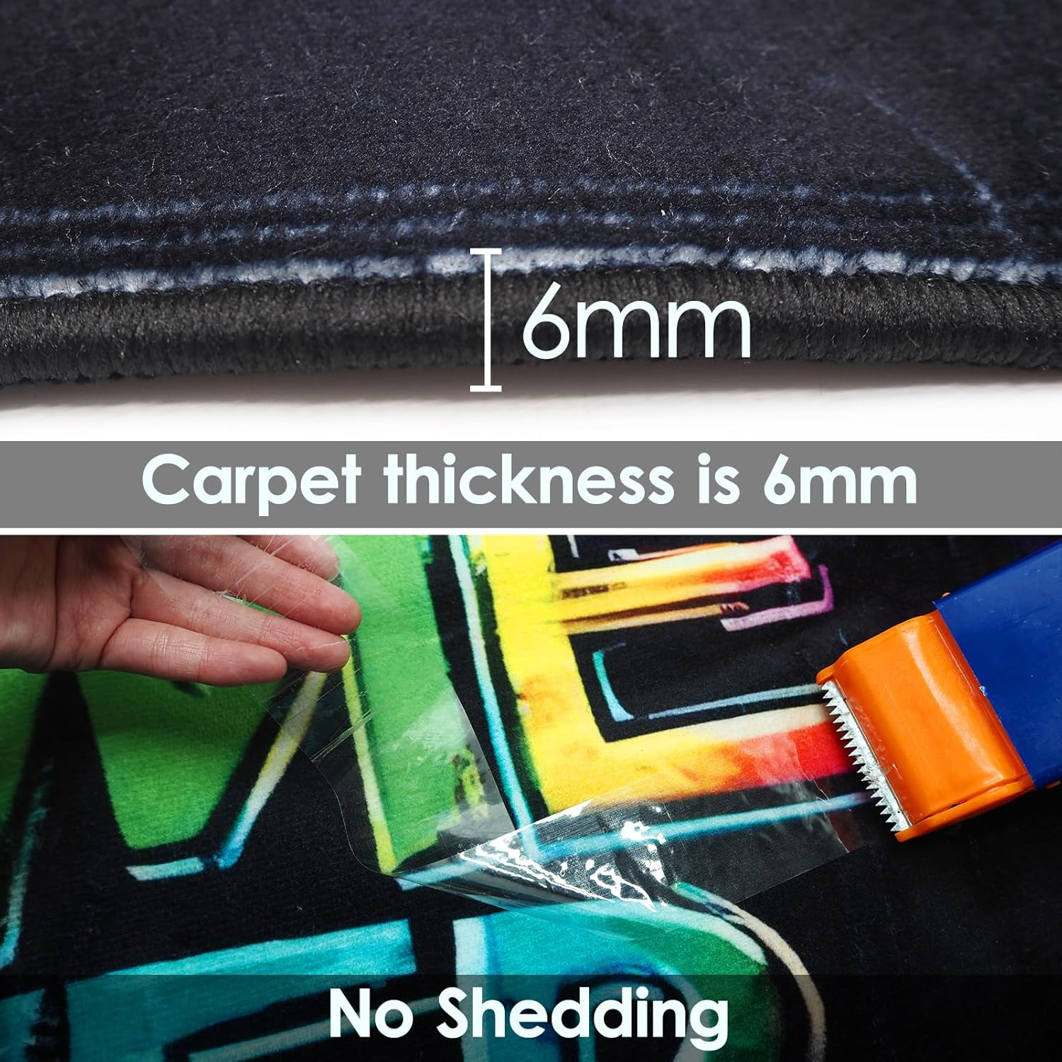 Gaming Rug Plush Playmat for Boy Room, Non-Slip 3D Gamer Flannel Play Mat Carpet, 160X120Cm Activity Area Rugs for Playroom,Livinroom, Bedroom Floor Mat Decor - Color 1 image number 4