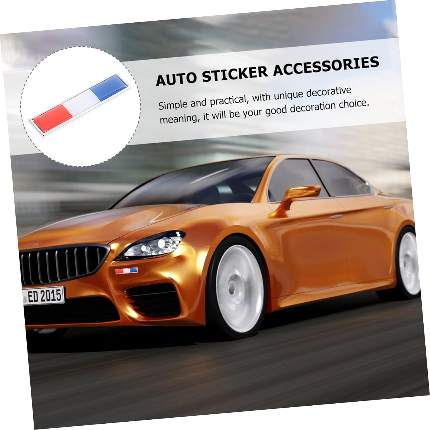 CLISPEED Car Metal Sticker French Flag 2Pcs Auto Decorative Metal Decal Car Styling Sticker Door Emblem for Vehicle and Home Decoration image number 5