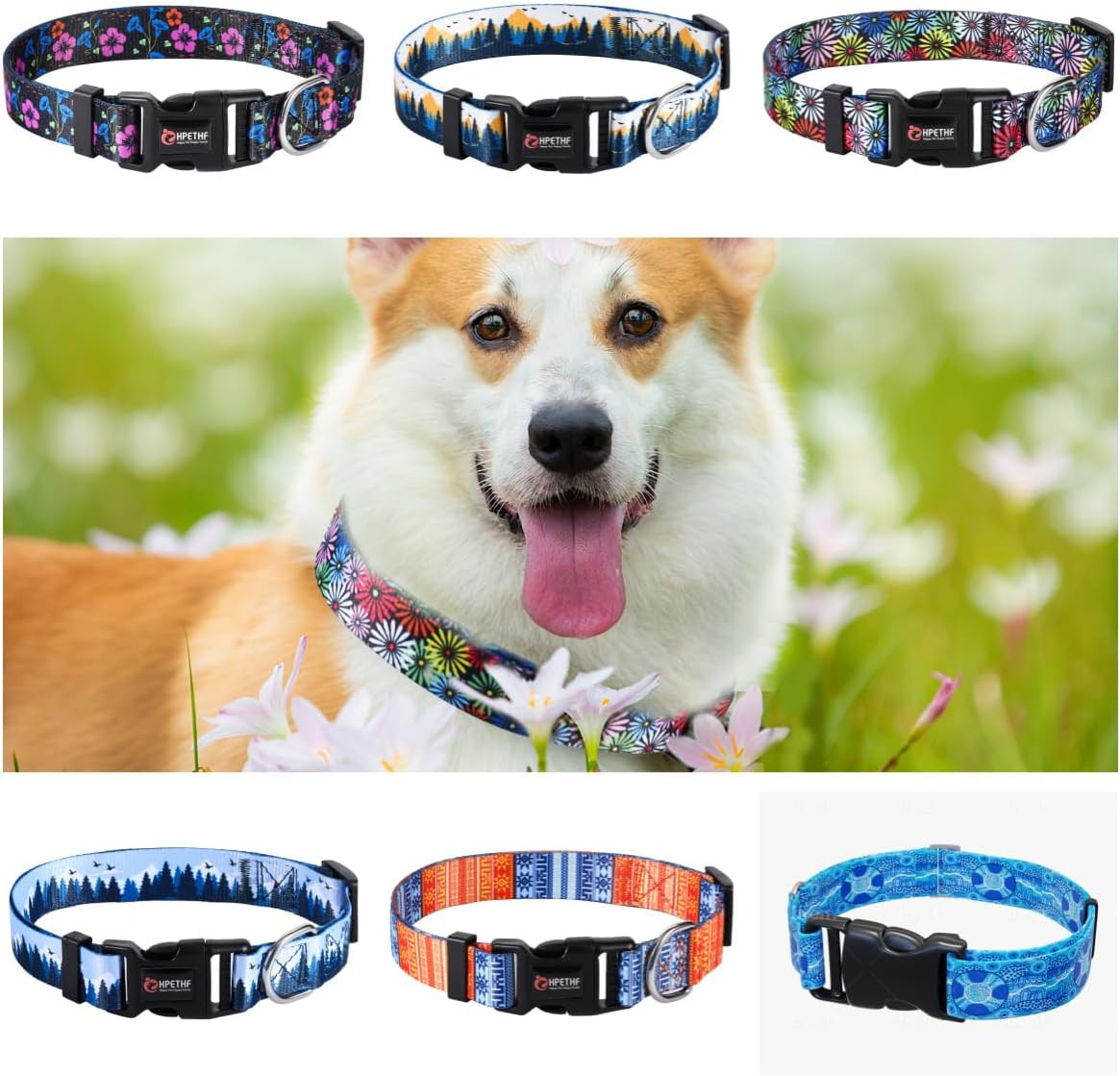 Dog Collar, Pet Collars, Super Soft Nylon Puppy Collar, Adjustable Scatter Collars for Puppies, Adjustable Nylon Collar (A) image number 4