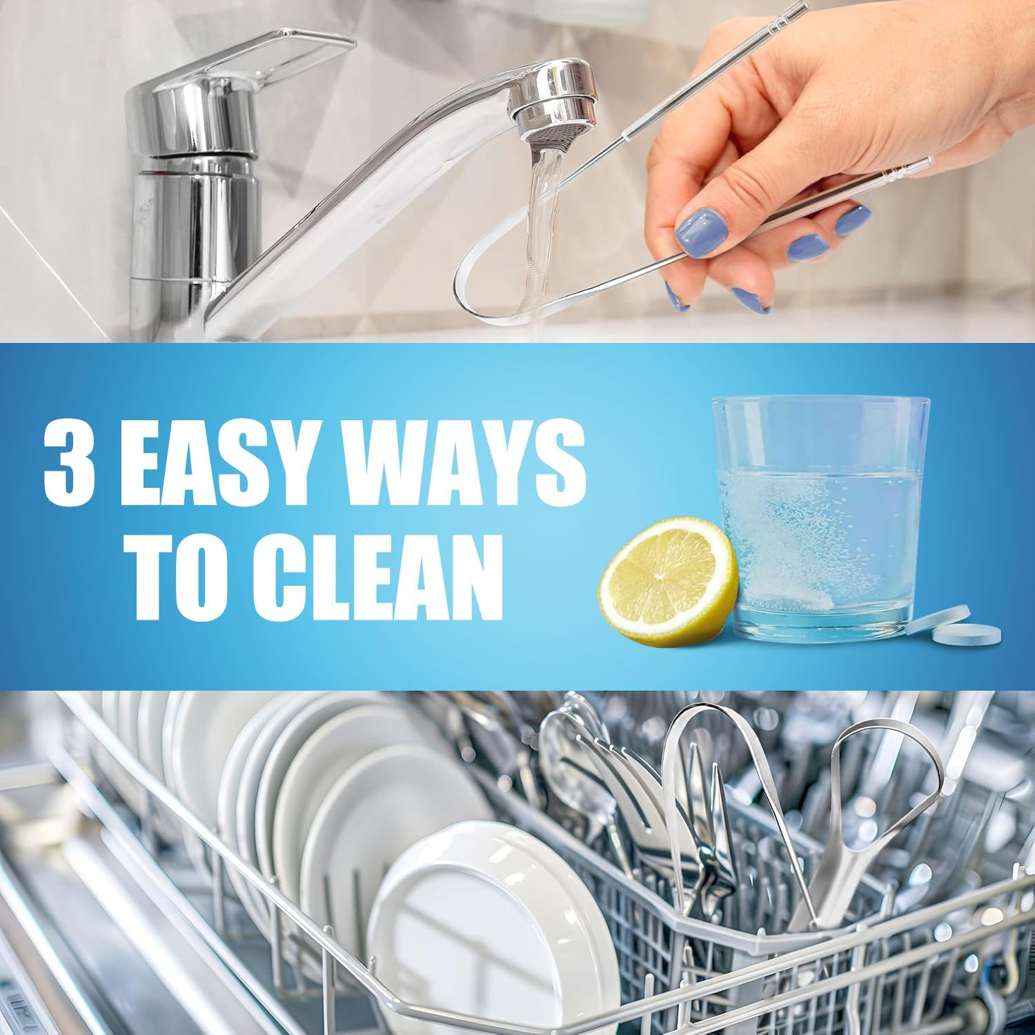 Tongue Scraper (2-Pack), Cure Bad Breath (Medical Grade), Stainless Steel Tongue Cleaners, 100% BPA Free Metal Tongue Scrapers for Fresher Breath in Seconds