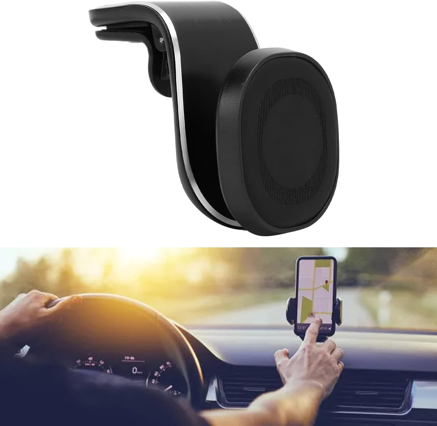 Magnetic Car Phone Holder for Air Vent Mount, Foldable 360&deg; Adjustable Universal Smartphone Holder with Strong Clip for Safe Driving Hands-Free image number 2