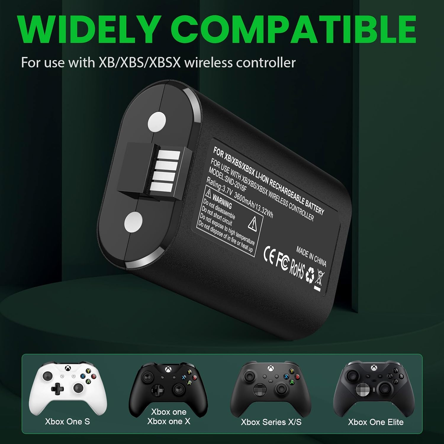 Aryee 2 Pack 6V Xbox One Controller Batteries, 1500Mah with 2 in 1 Type-C/Usb Charging Cable for Xbox ONE and Xbox Series X|S image number 1