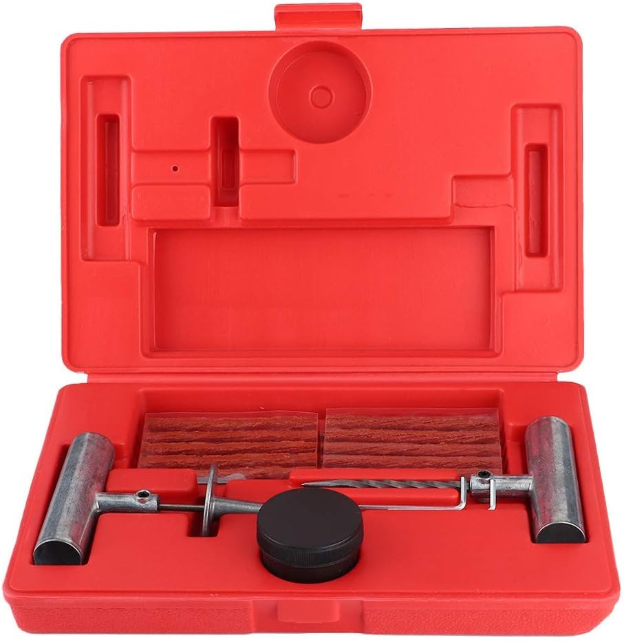 Tire Repair Kit for Tubeless Tires, Tire Plug Kit with Reamer & Insert Tool for Tractors Lawn Mowers Trucks Cars, Portable Puncture Repair Tool for Emergency Use image number 4