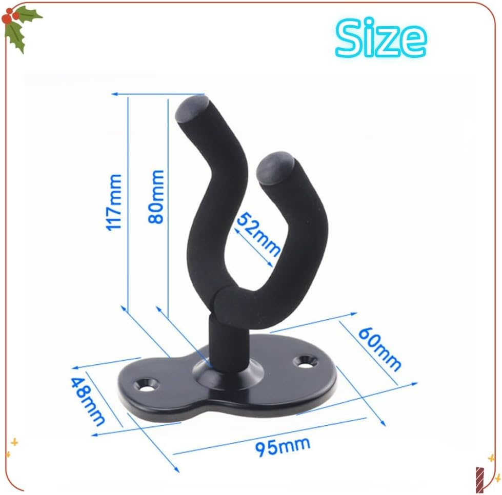 4 Pack Guitar Hanger Hook Wall Mount, Musical Instruments Stand for Hanging All Size Guitars, Bass,Mandolin Eatc. image number 3