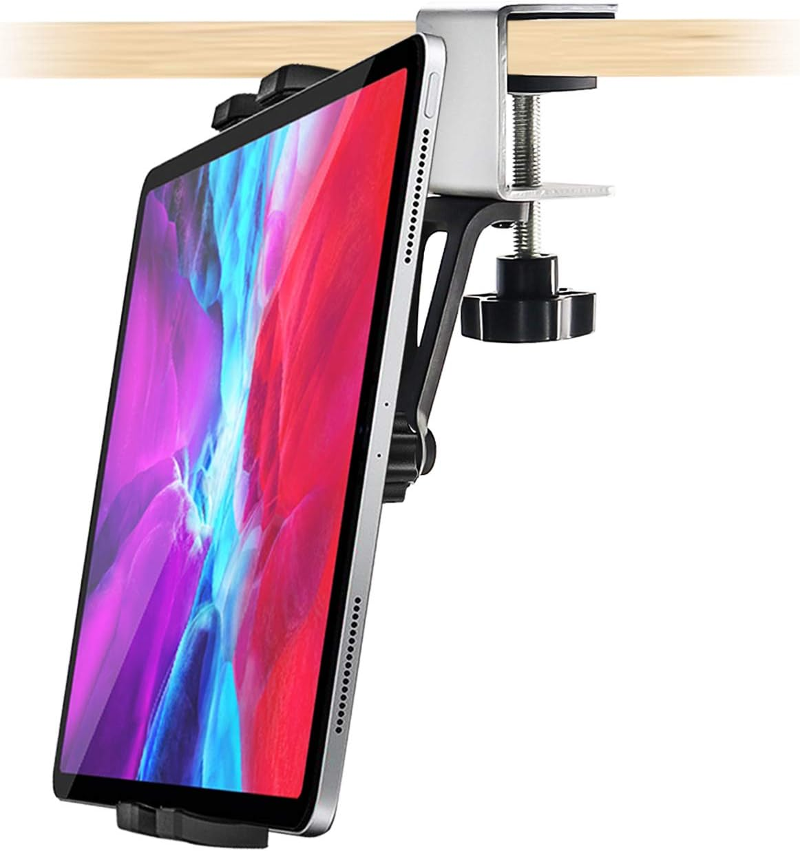 Woleyi Kitchen Cabinet Tablet Mount, Easy-Install under Cabinet Tablet Clamp Holder Stand for Ipad Pro/Air/Mini, Galaxy Tab/Z Fold, Fire HD, Surface Pro, Switch, Iphone, 4-13" Cell Phones and Tablets image number 2