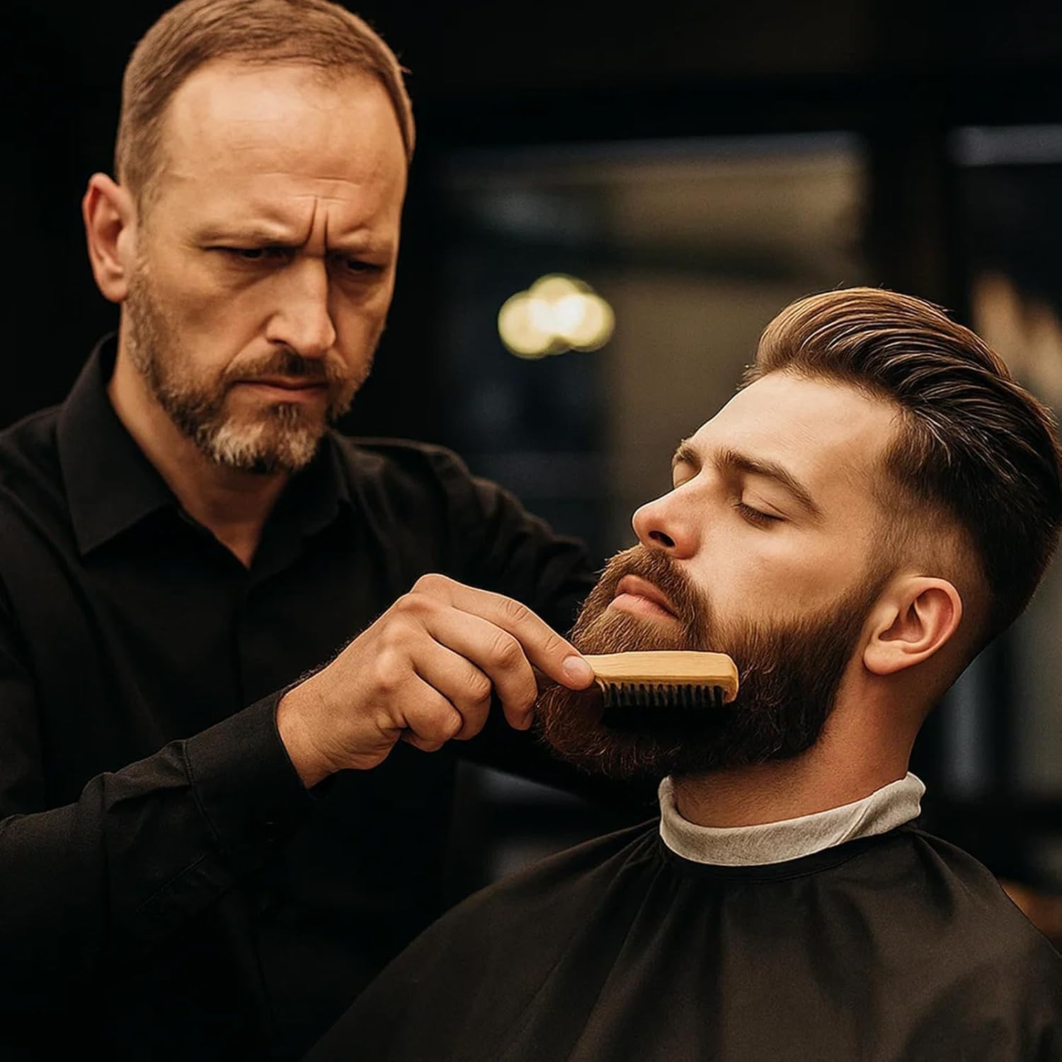 Wooden Rat Tail Pointed Handle Wax Stick Teasing Hair Brush, 2Pcs Soft Boar Bristle Styling Edge Control Brush for Sleek Hair, Slick Back Hair Brush for Smoothing Ponytail image number 5