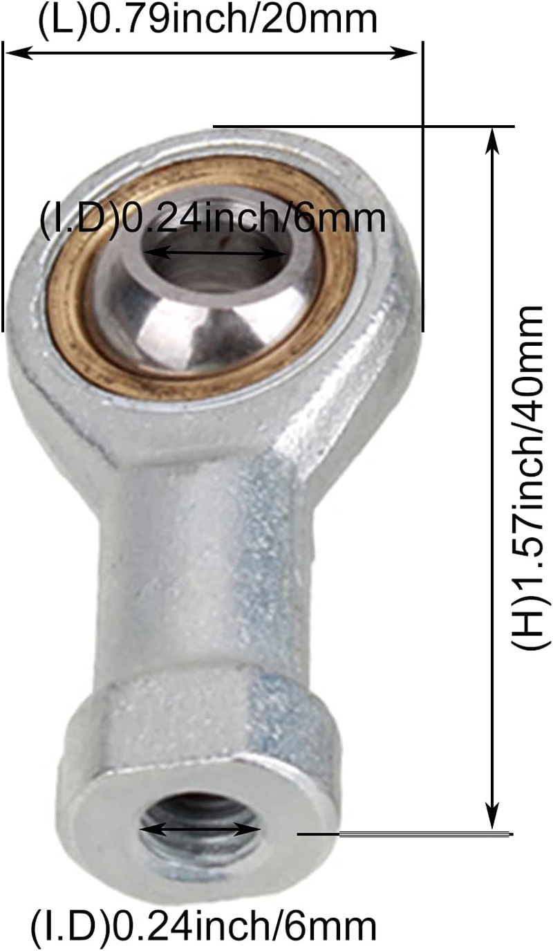 10 Pcs 6Mm Female Metric Threaded Rod End Joint Bearing High Precision image number 5