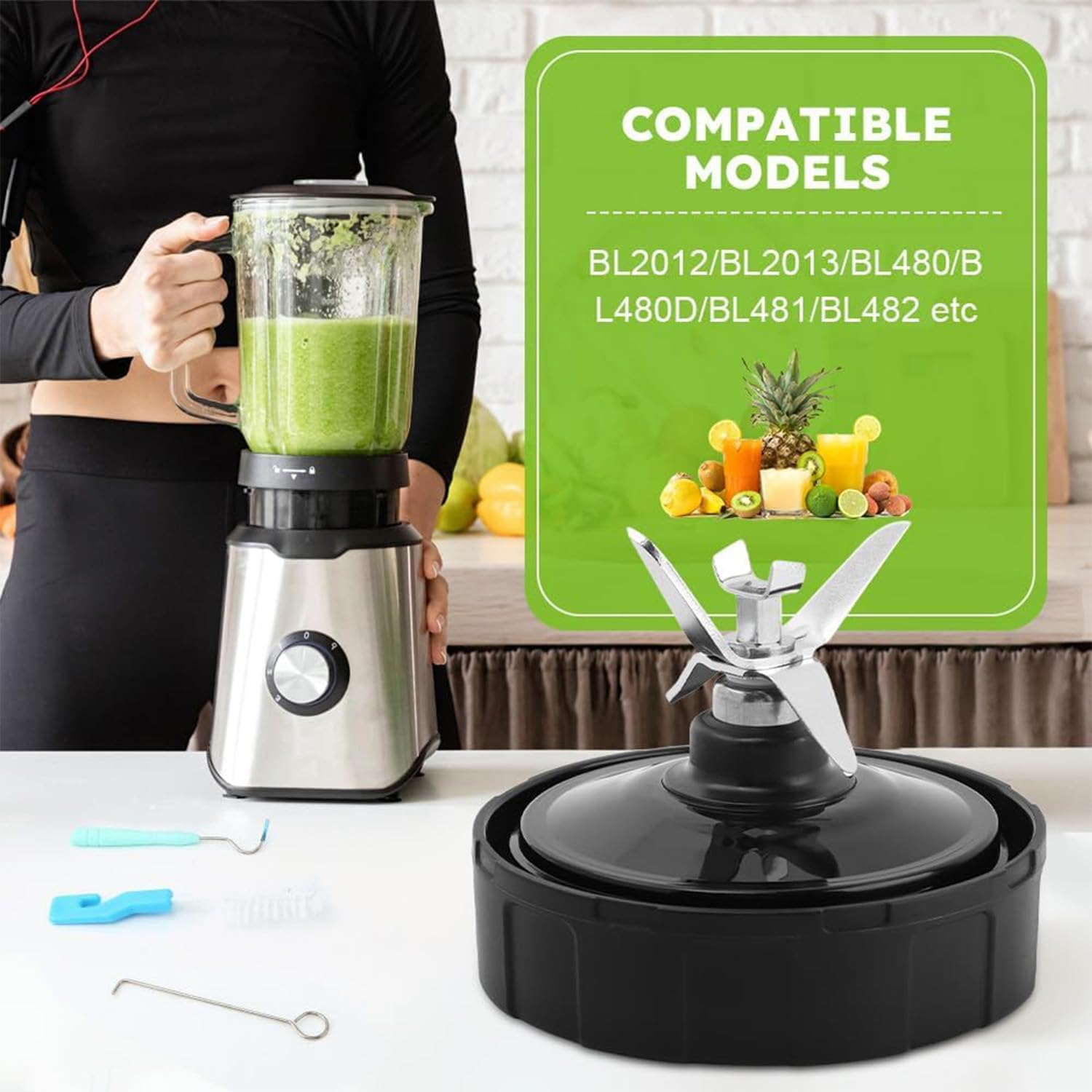 Replacement Extractor Blade for Ninja Blender Parts,7 Fins Male Blender Blade,Compatible with Nutri Ninja Auto IQ BL480-30 BL482-30 BL492 BL640 BL642 CT682SP BL680 BL682