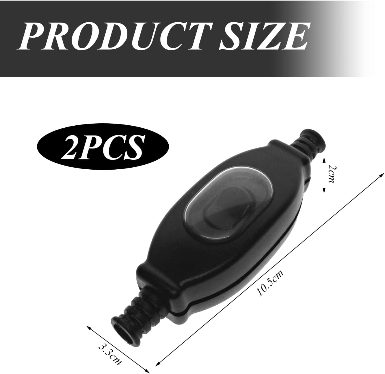 BIFHIG 2 Rainproof Double Switches, Waterproof Cable Switches for Outdoor Use, Inline Push Button Switch, Suitable for Electrical Appliances, Lamps, Transformers image number 4