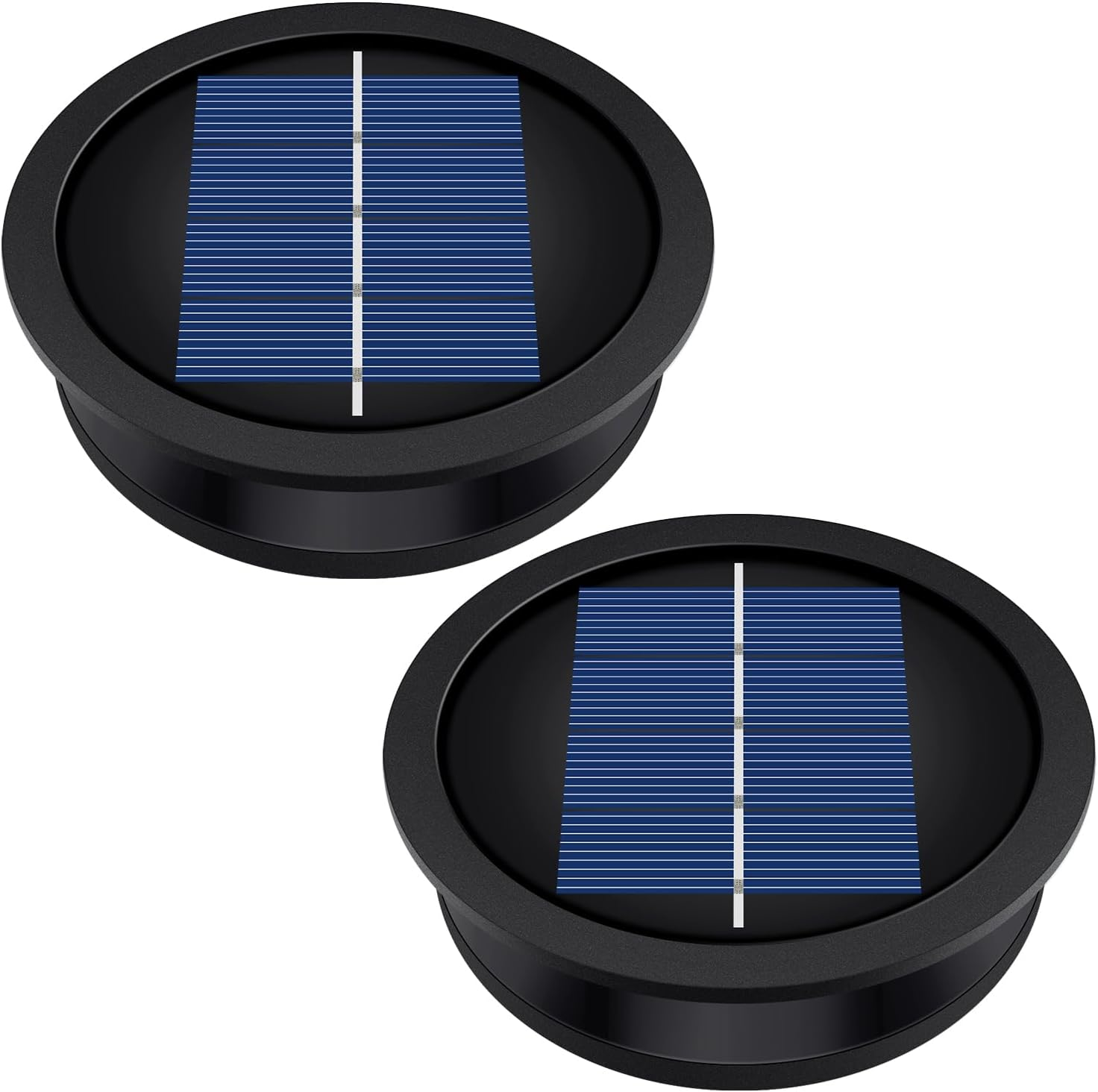 2 Pack Replacement Solar Light Parts(Top Size 3.2 Inches, Bottom Size 2.9 Inches),7 Lumens Warm White LED Waterproof Solar Light Replacement Top Kit for Outdoor DIY Hanging Lanterns image number 1
