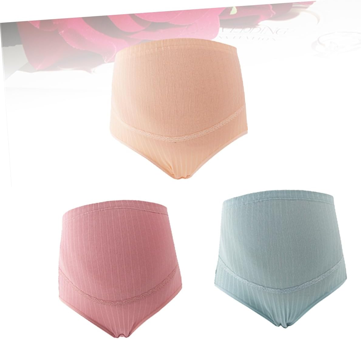 SAFIGLE 3Pcs High Waist Cotton Maternity Panties with Adjustable Stomach Lift Soft Stretchy Nursing Underwear for Pregnant Women Breathable image number 3
