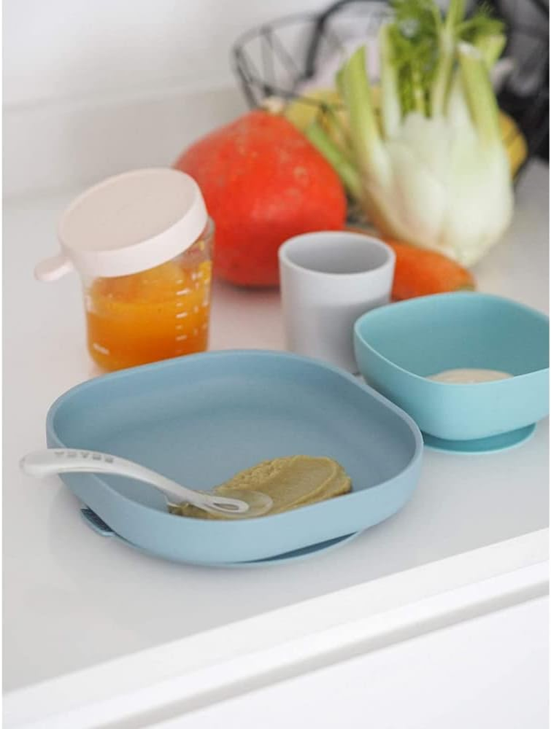 BEABA Silicone Meal Set for Babies &ndash; Suction Plate, Suction Bowl, Cup & Silicone Spoon | Non-Slip Baby Feeding Set | Essential Plates and Bowls Set for Baby Feeding & Self-Feeding Training|Jungle image number 2