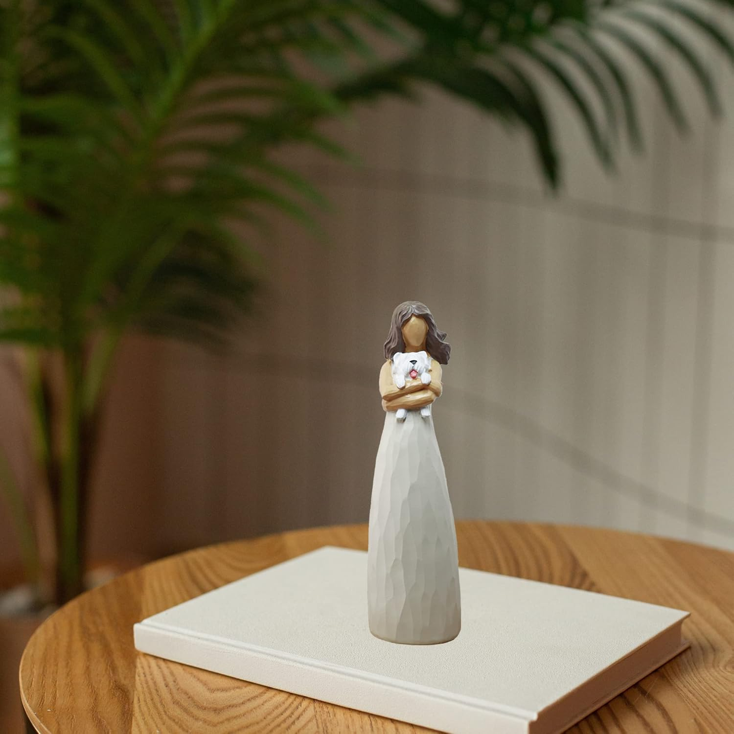 BUTILIVEEN Woman with Dog Figurines, Sympathy Dog Memorial, Pet Loss Gifts, Gifts for Dog Lovers,Resin, White image number 5