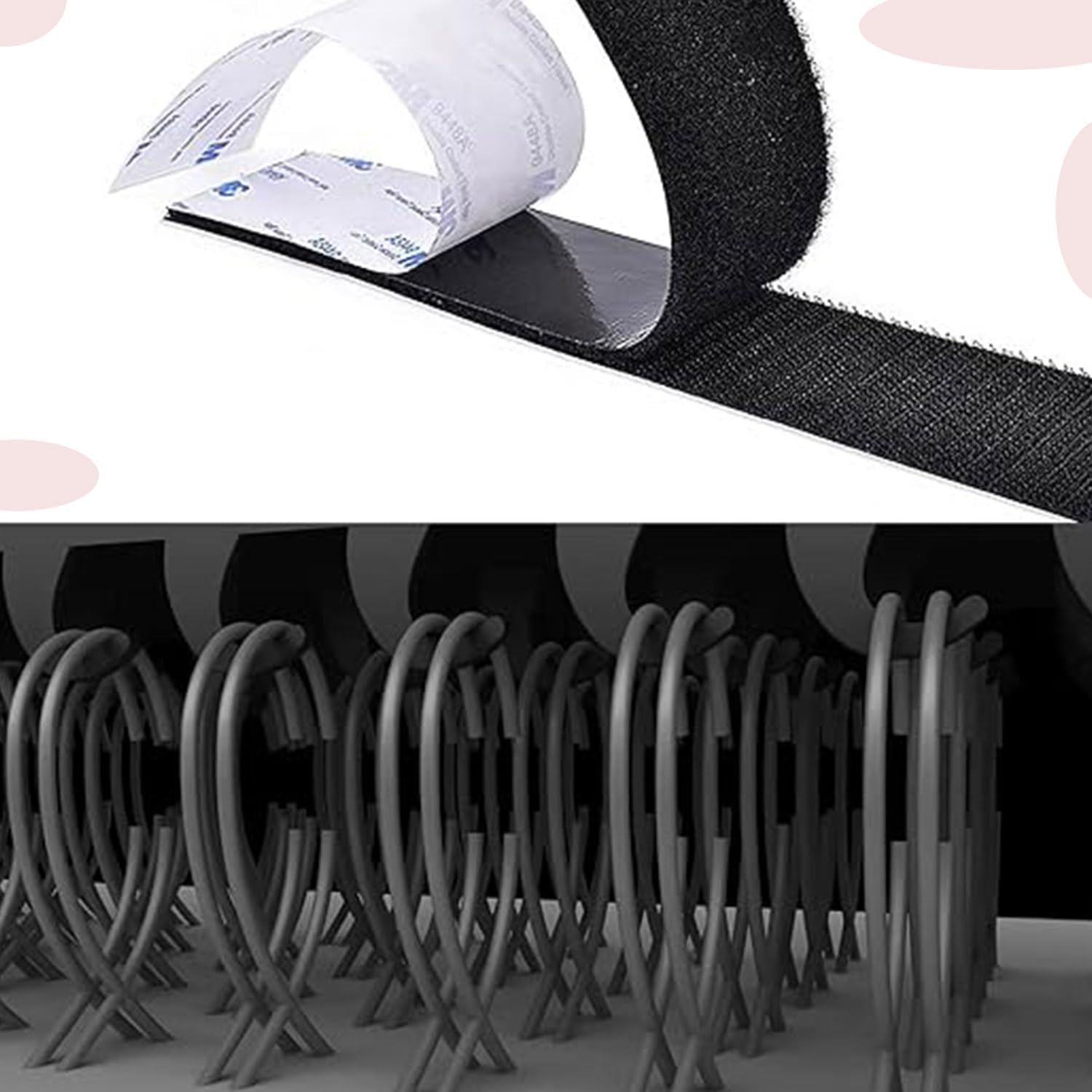 Roczential 16 Set Velcro Tape (7.5 X 2.5 Cm), Velcro Dots with Adhesive Heavy Duty, Velcro Strips for Couch Cushions, Carpet, Pedal Board (Black) image number 1