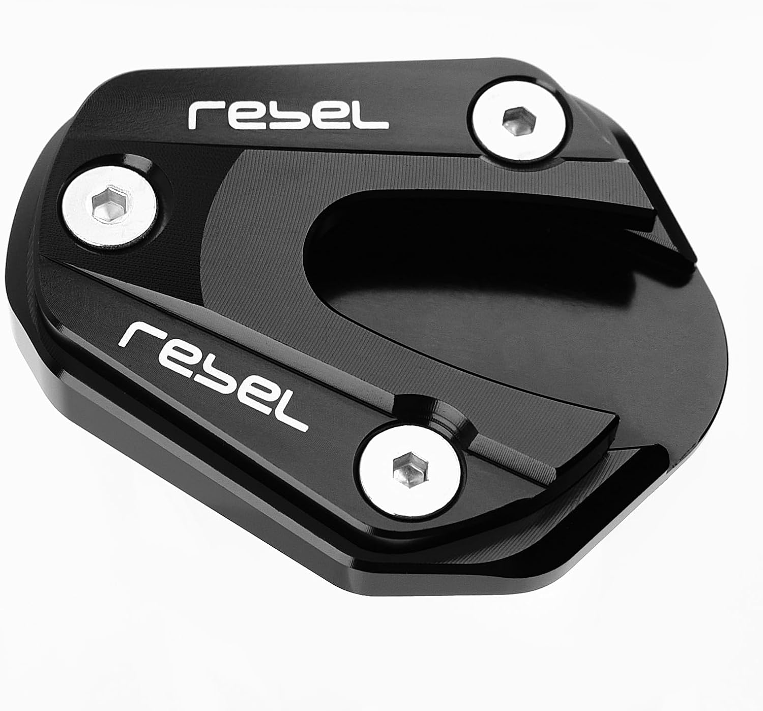 WOOGA Motorcycle Kickstand Pad Compatible with Ho&Nda Rebel CMX 250 CMX 300 CMX 500 2017-2024 Side Stand Foot Extension Enlarger Plate Support CNC Foot Extension Plate (Black) - Red image number 4