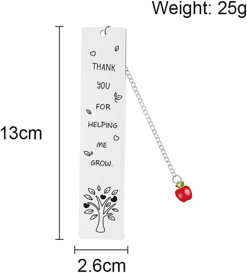 Teacher Appreciation Bookmark Gifts for Women Men Thank You Teacher Gifts from Student Birthday Christmas Gift for Teachers Thank You for Helping Me Grow Bookmarks image number 1