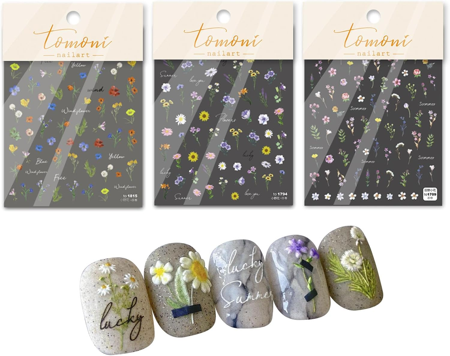 DAWNTREES Nail Stickers,1000+ Natural Materials Nail Art Stickers,For Women Girl Kids Nail Stickers Self Adhesive,Cute Nail Decals,Environmentally Diy,Flowers, Eggs, Plants,Fruit Decals