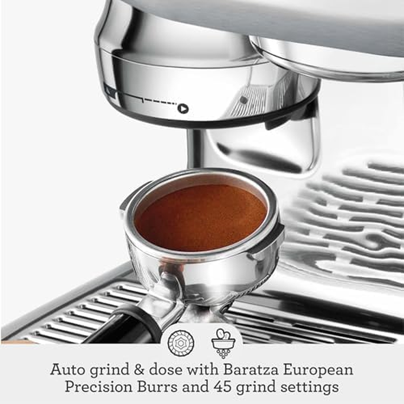 Breville the Oracle&trade; Jet Automatic Espresso Machine with Grinder & Milk Frother, Espresso Maker with Touchscreen, Cappuccino & Latte Machine for Home, BES985BTR, Black Truffle