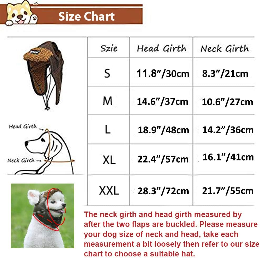 Leson Dog Aviator Hat, Dog Winter Pilot Hat with Ear Flaps for Cold Weather (M, Coffee) image number 2