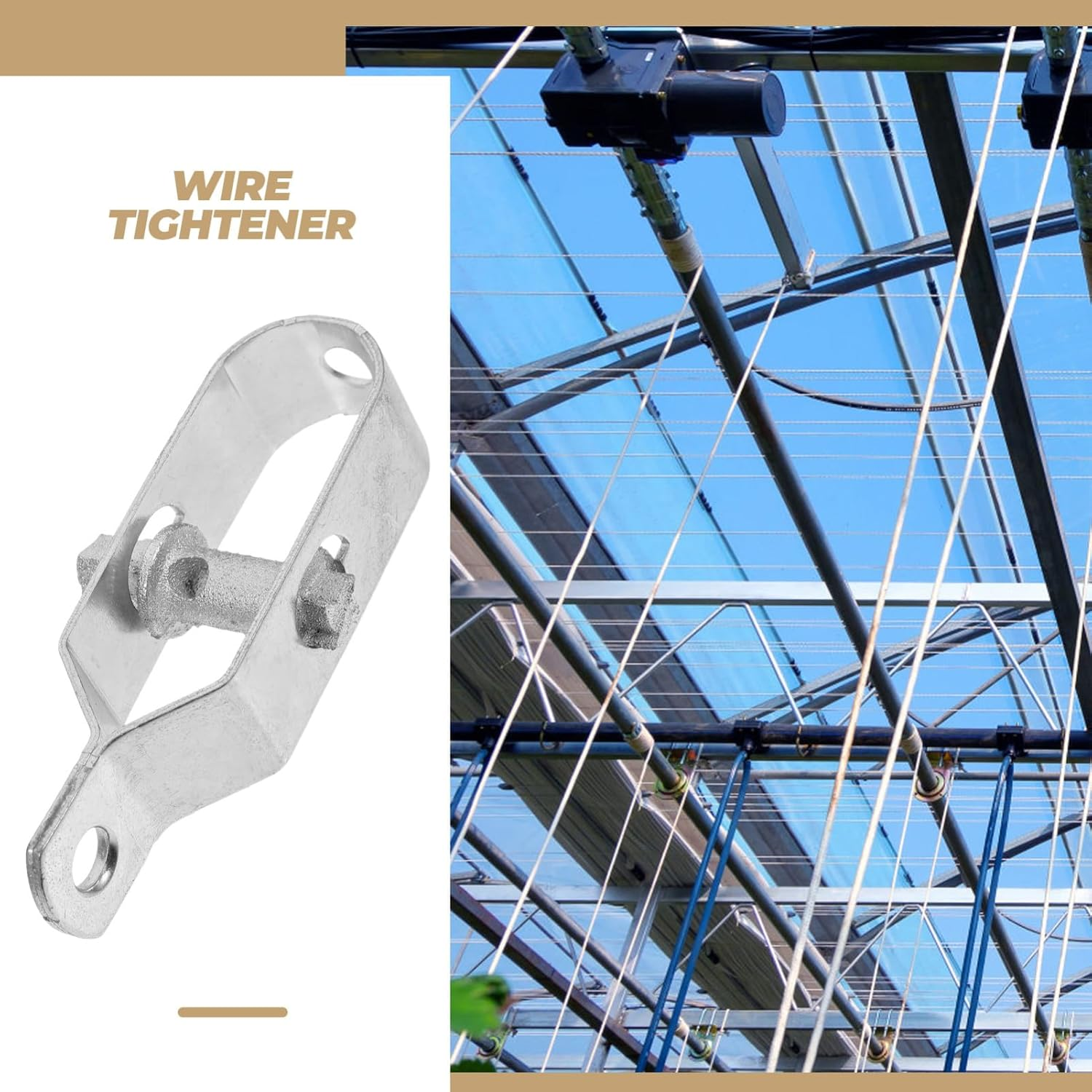 ULTECHNOVO 10Pcs Steel Wire Fence Strainer Tool Heavy Duty Tensioner for Greenhouse and Outdoor Use Easy Installation Stable Securing image number 5