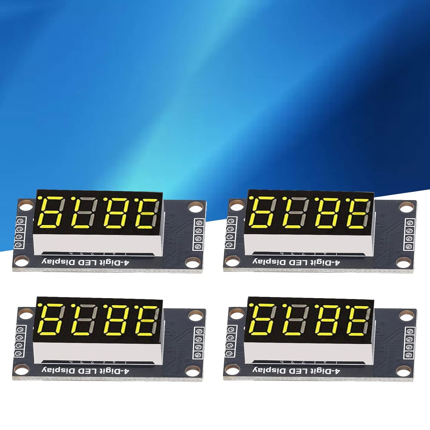 MUNEFE 4 Bits Digital LED Display Module, 4 Digit Tube LED Segment Display Module, 4 Digit 7 Segment Digital Tube LED Display Board for Machine Equipment (Yellow, 0.36In TM1637) image number 5