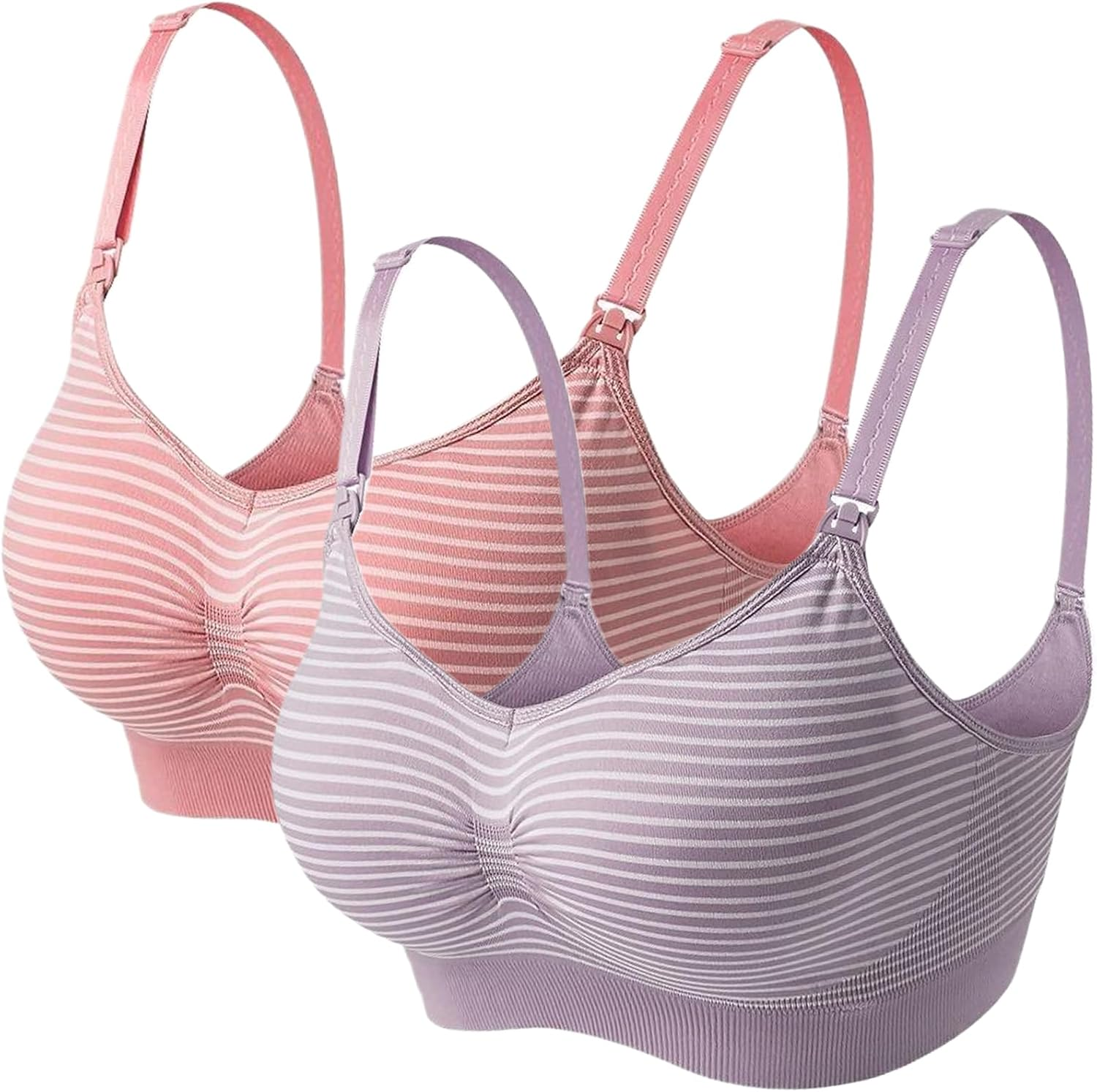 Dress Cici Hands Free Breastfeeding Nursing Bra for Large Breast, Front Clip Maternity Pregnancy Bras, 2 PCS