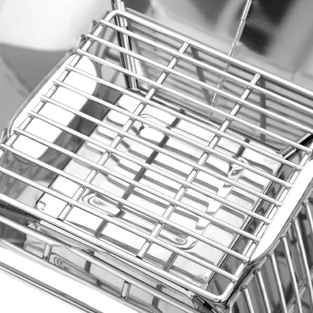 Portable Camping Fire Pit, Folding Charcoal BBQ Grill with Carrying Bag, Foldable Barbecue Firepit, Stainless Steel Burning Charcoal Fire Pit, Collapsible Camping Pits Grill for Barbeque image number 5