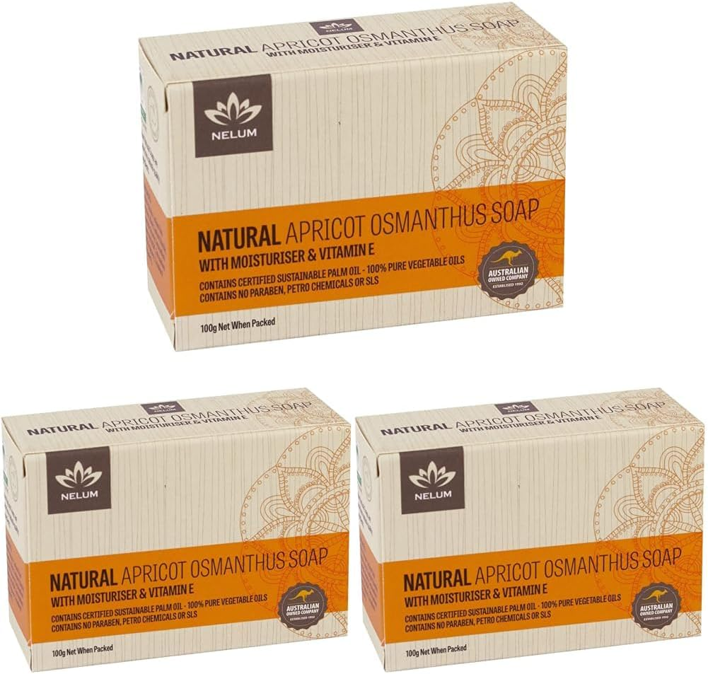 Apricot and Osmanthus Natural Bar Soap 100G (Pack of 3)