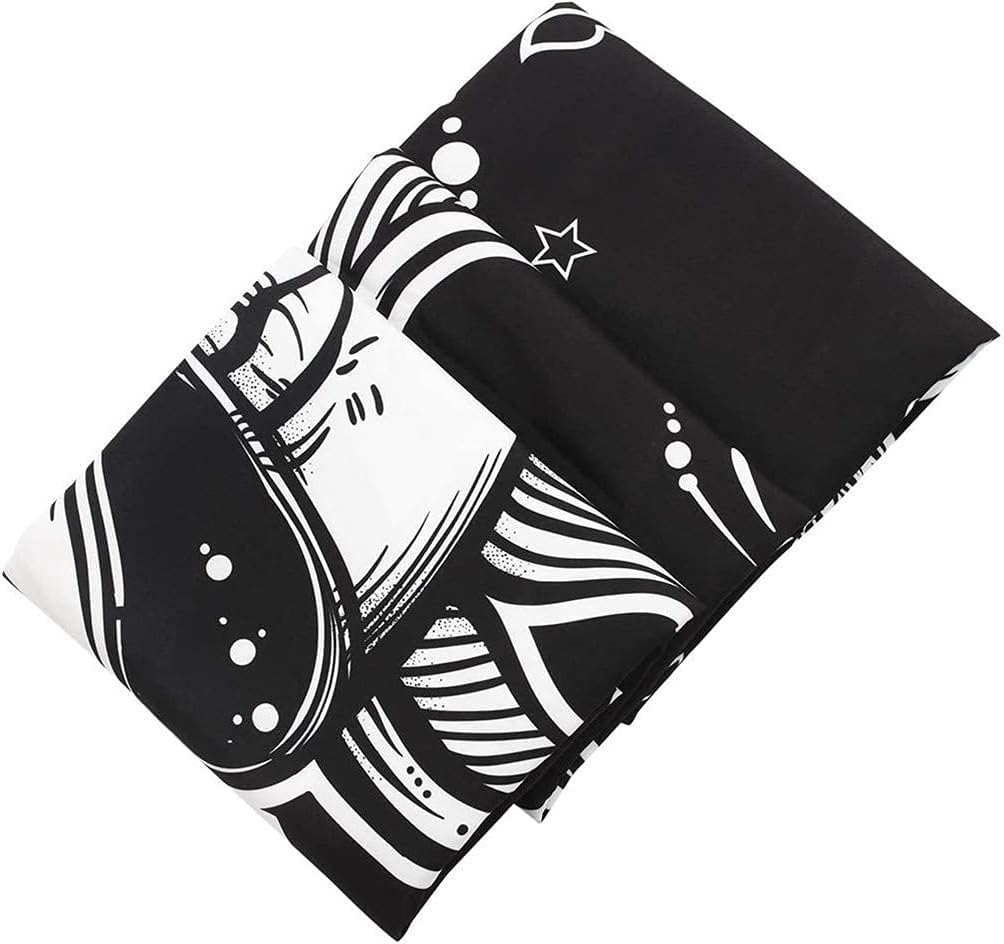 DYRLHZ Black and White Wing Cat on Moon Tapestry, Creepy Hippie Spooky Monster Wall Hanging Tapestry, for Living Room Bedroom Home Decor (59'' X 79'', Cat Bat) image number 1