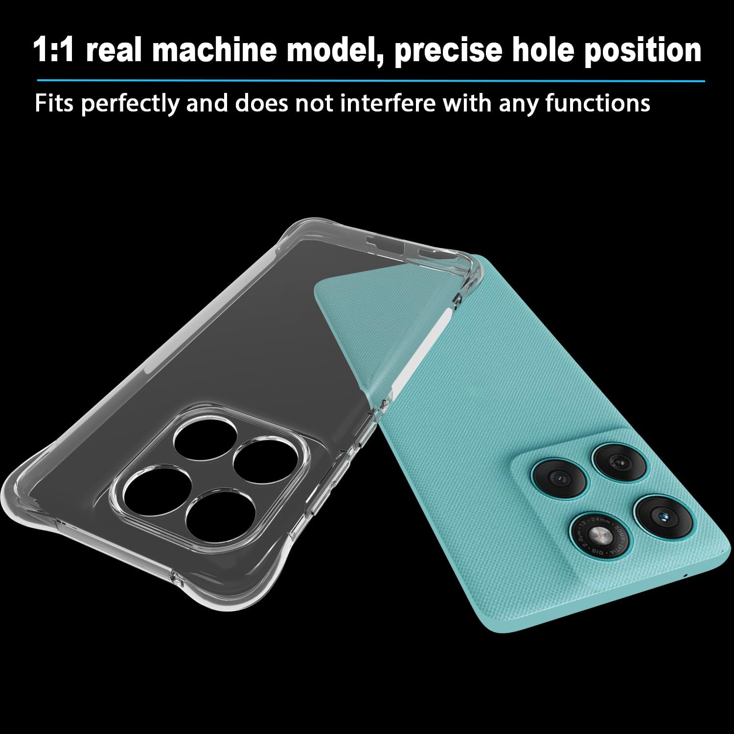 USTIYA Case for Motorola Moto Edge 60/60 Fusion Clear TPU Four Corners Protective Cover Transparent Soft image number 5