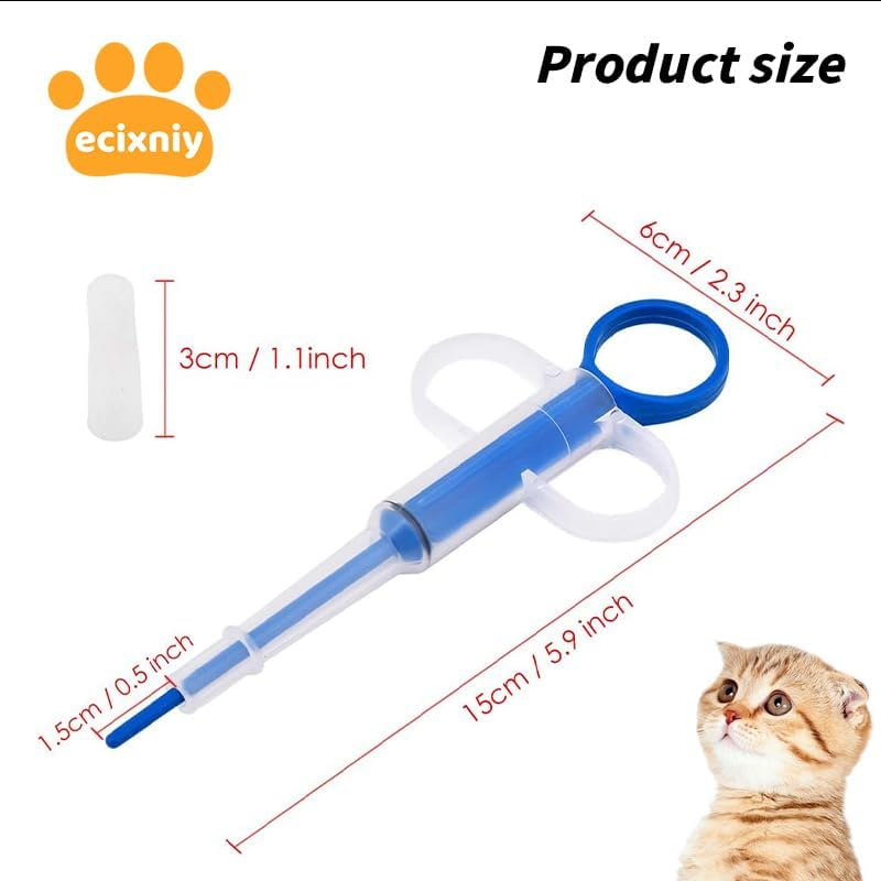 Syringe-Style Cat Pill Shooter & Popper, Dual-Head Pet Medicine Feeder for Cats, Dogs, and Small Animals - Easy Pill Pockets for Cats & Liquid Medicine Dispenser (Blue) image number 5
