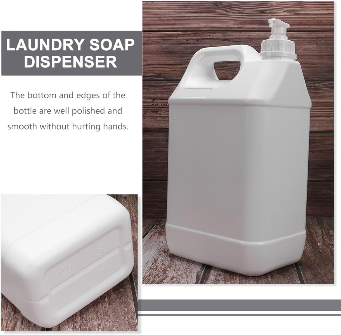 KITCHENKARATLY Large Capacity Laundry Dispenser Pump Bottle Refillable Liquid Detergent Container with Press Pump for Home Bathroom Kitchen Matte Sub Bottle for Laundry Soap and Lotion image number 1