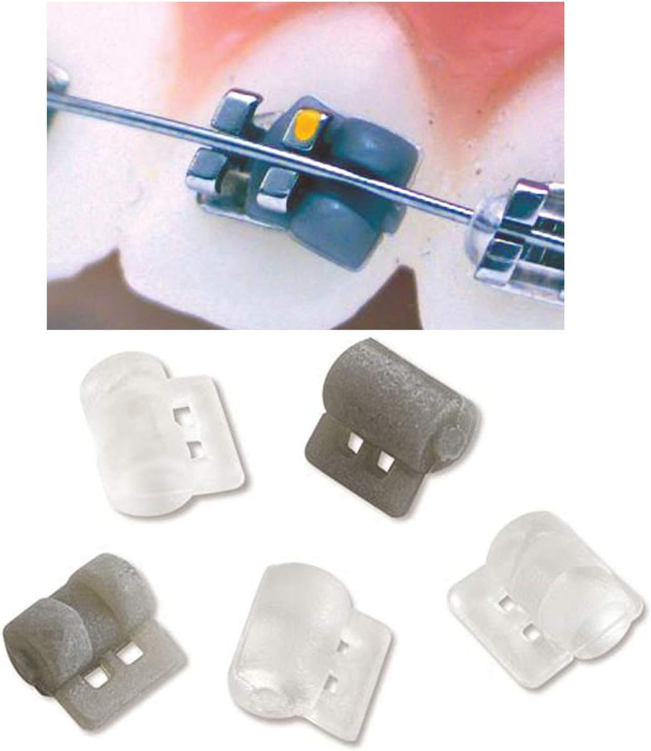 100Pcs Orthodontic Rotation Wedges Ligature Rotary Pad Dental Elastic Rubber Bands (Clear)