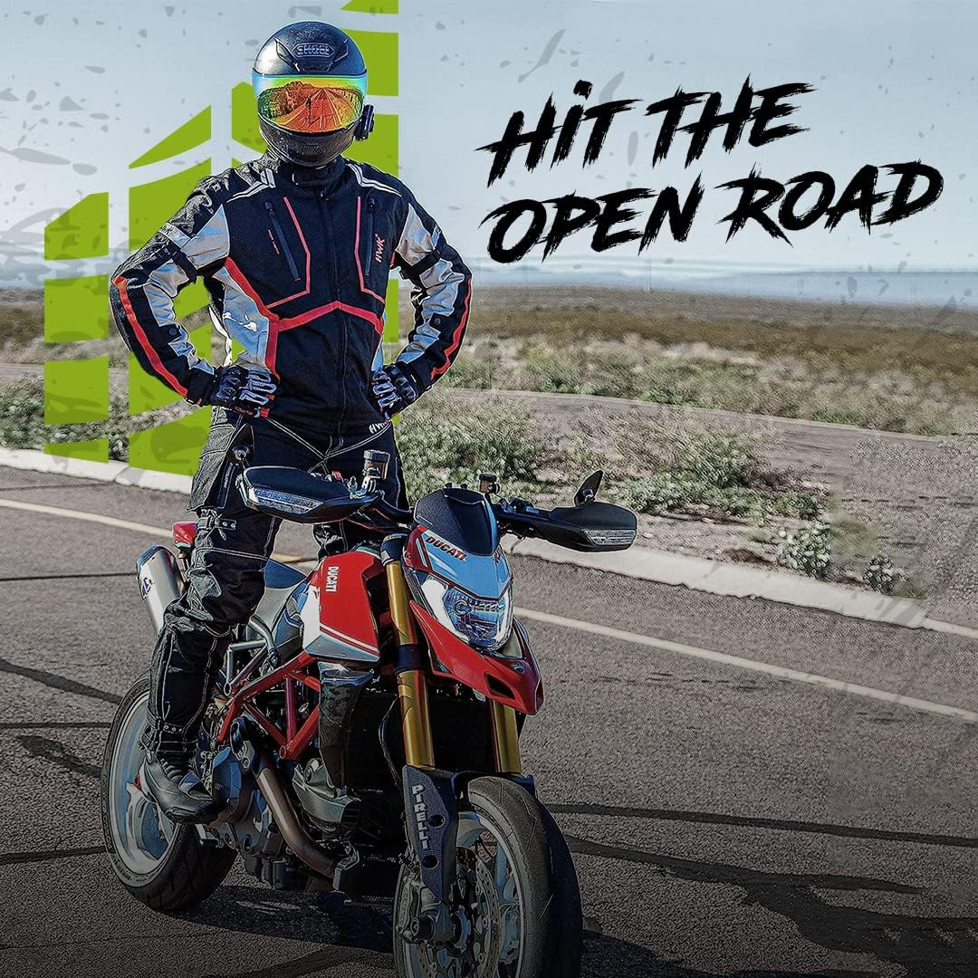 HWK Dual Sport Motorcycle Pants for Men with Water Resistant Cordura Textile Fabric & Impact Protection Armor image number 3