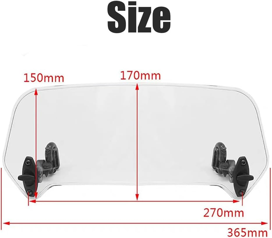 Motorcycle Motorbike Clip on Windshield Wind Screen Deflector Extension Spoiler image number 5