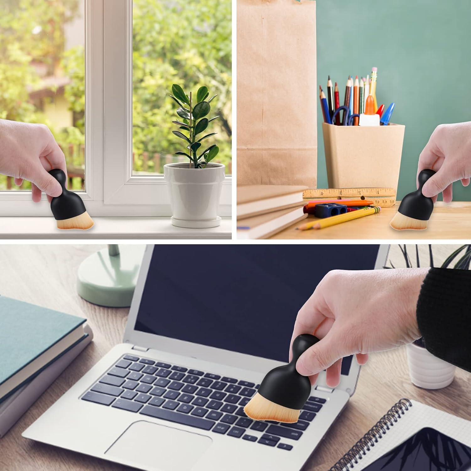 2PCS Car Interior Cleaning Brush Soft Cleaning Brushes Dust Removal Detailing Brush Clean Tools for Automotive Air Conditioner Vents image number 4