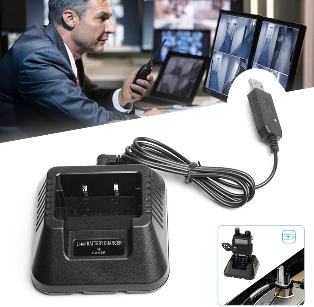 USB Walkie Talkie Charger Base Replacement Charging Station for Baofeng UV-5R image number 2