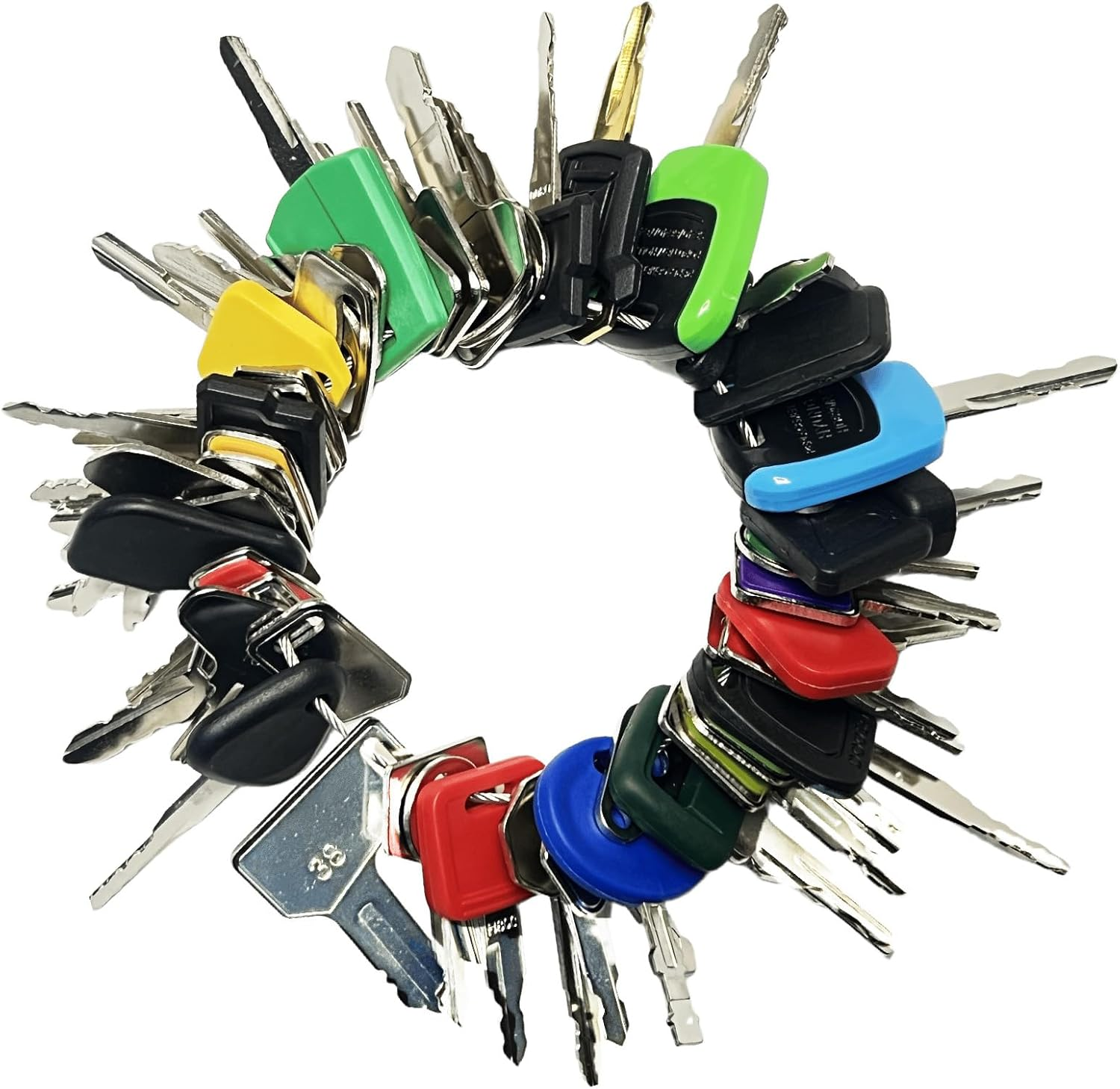 50 Universal Ignition Starter Keys &ndash; Excavator Heavy Machinery Key Set for Cat Caterpillar Case JD JCB Hyster Komatsu Kubota Volvo & More &ndash; Fit Agricultural, Diggers, Forklifts image number 2