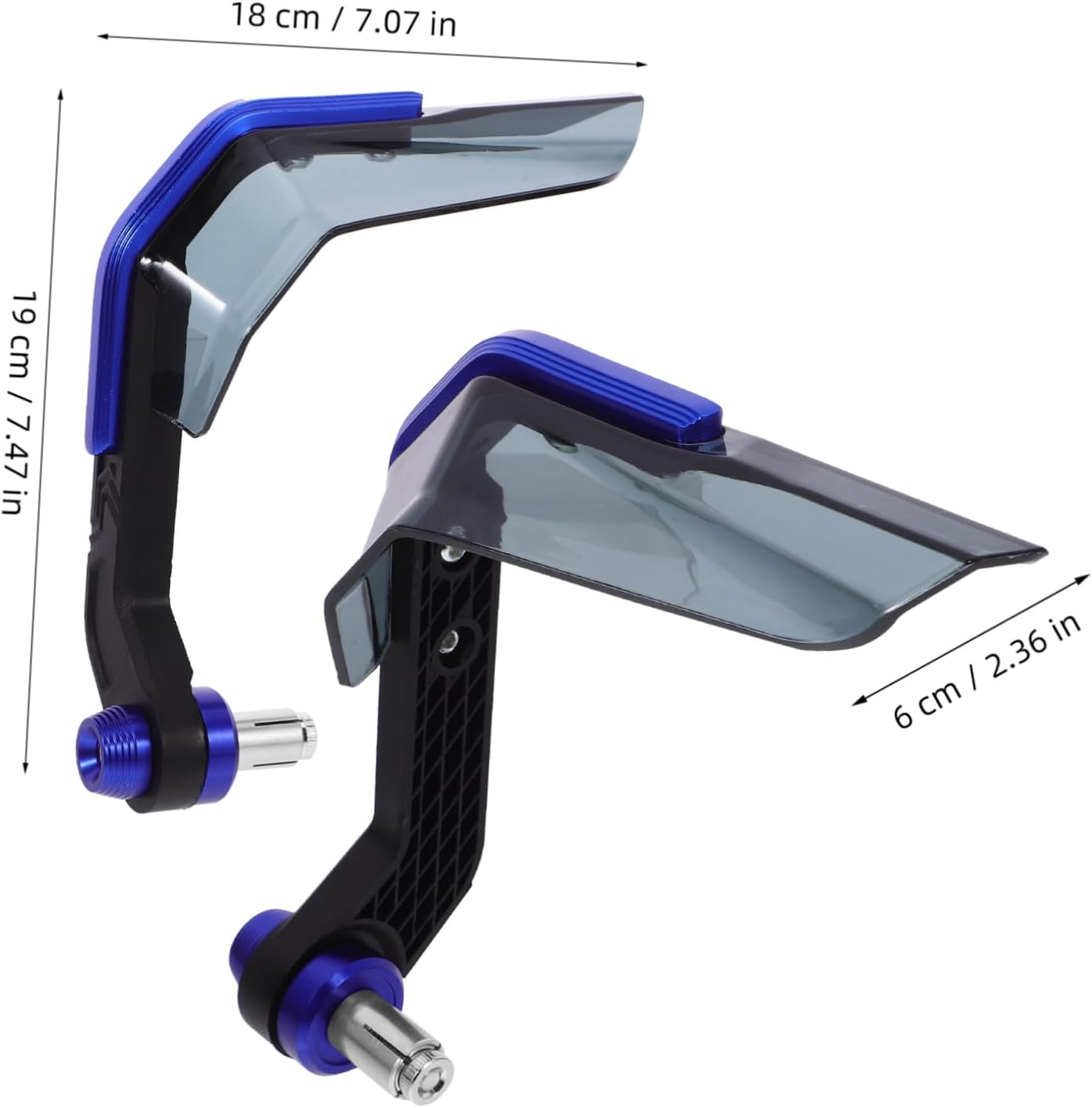 2Pcs Motorcycle Handguards Wind Protector Blue Handlebar Guards Universal for Electric Motorcycles Off-Road Riding Protection image number 2