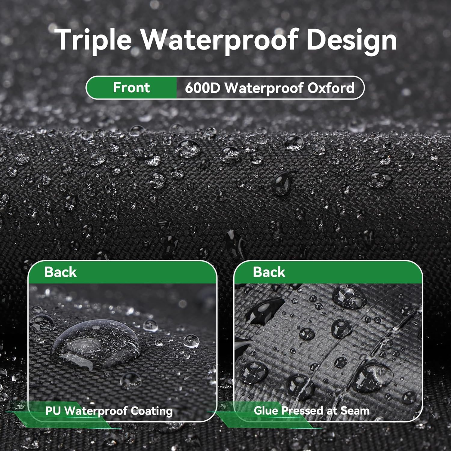 RVINGPRO Bike Cover for Transport on Rack - Bike Cover for 1 Bike on Rear Bike Rack, 600D Oxford Bicycle Cover Waterproof Outdoor Storage or Transportation for RV/ SUVS, with 2 Bungee Cords (L) image number 1