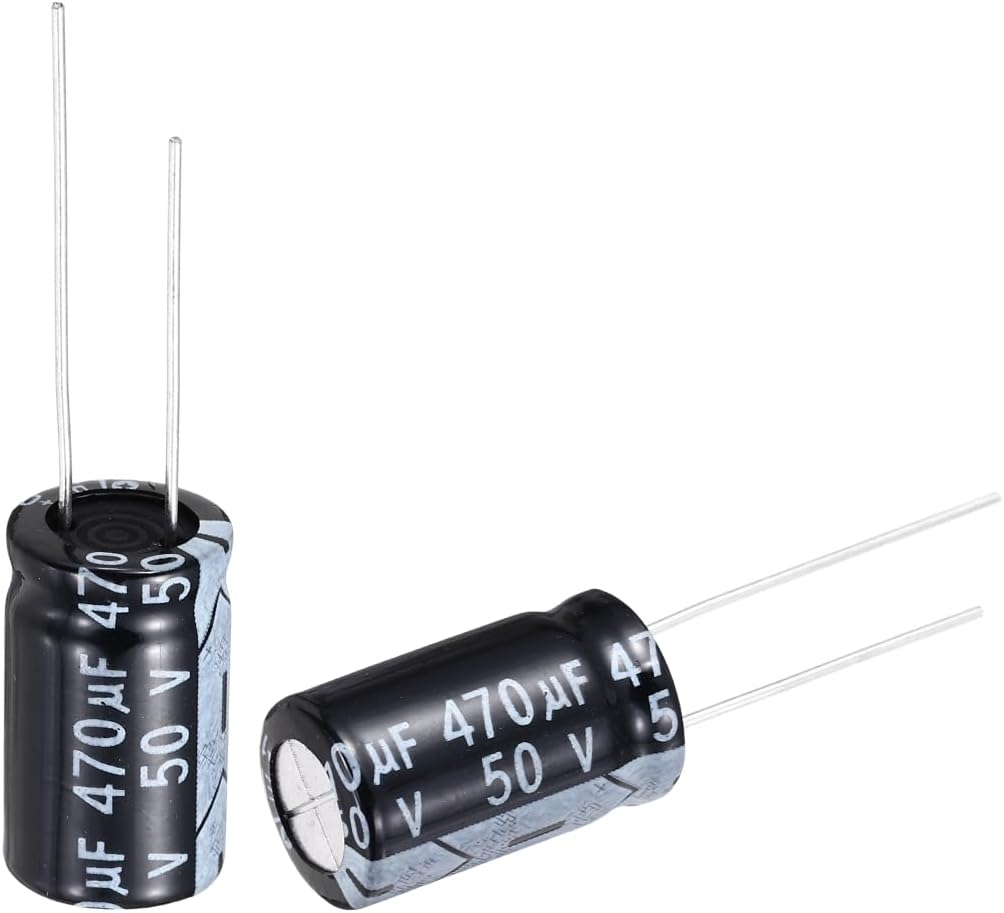 Uxcell 470Uf 50V 10X17Mm Electrolytic Capacitor, Radial Leads Aluminum Capacitors for Tvs, LCD Monitor, VCD, 18Pcs image number 2