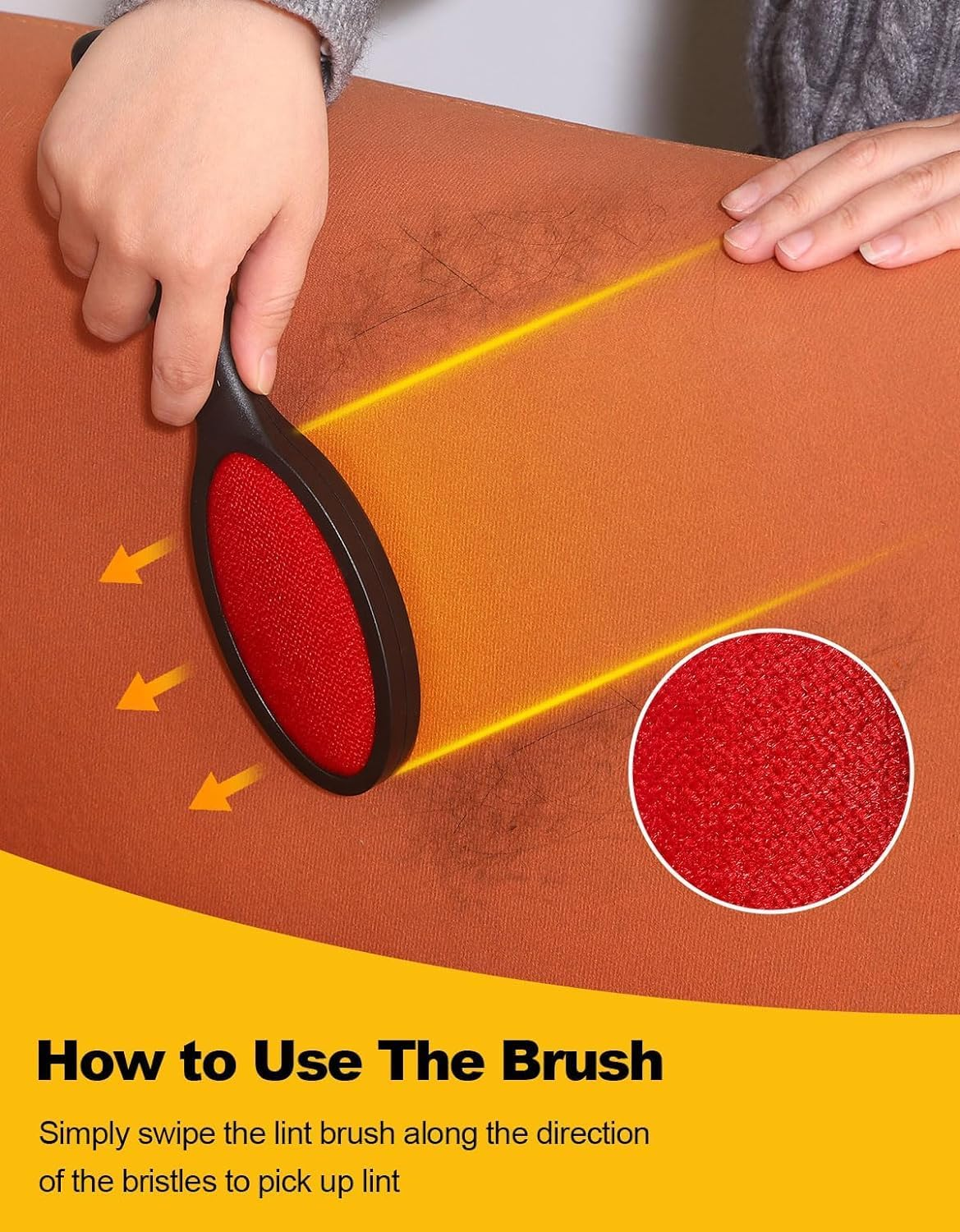 Acemedia Lint Brush Lint Remover Lint Brushes for Clothes - Dual Sided Reusable Pet Hair Remover for Clothes Sheet Carpet Furniture Fabric - Set of 2 image number 2