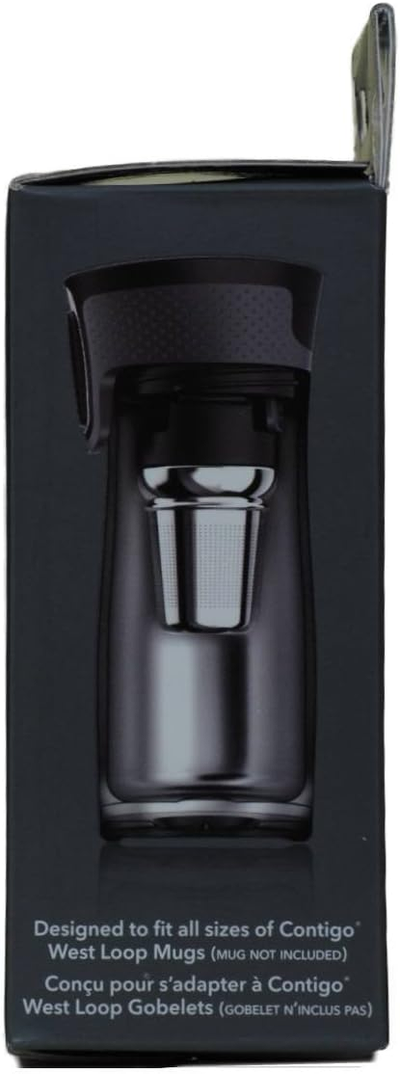 Contigo 507500 Tea Infuser Stainless Steel - Removable Infuser Designed to Fit AUTOSEAL West Loop Travel Mugs, Stainless Steel Basket, Secure Mug Clip, and Drip Cup - Silver/Black