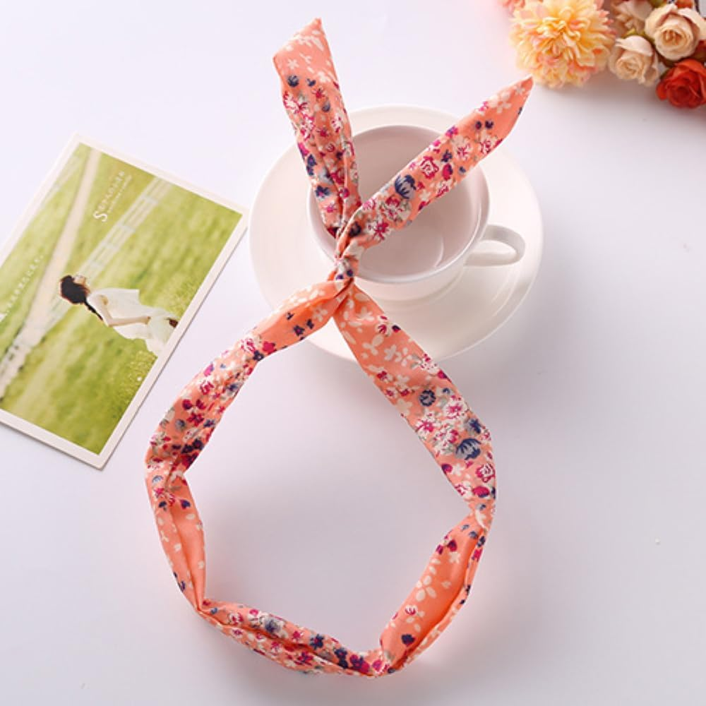 Pack of 6 Women'S Headband with Wire, Adjustable Headbands, Non-Slip Flower Hair Band, Hair Accessories for Women, Simple and Versatile, Pink image number 2