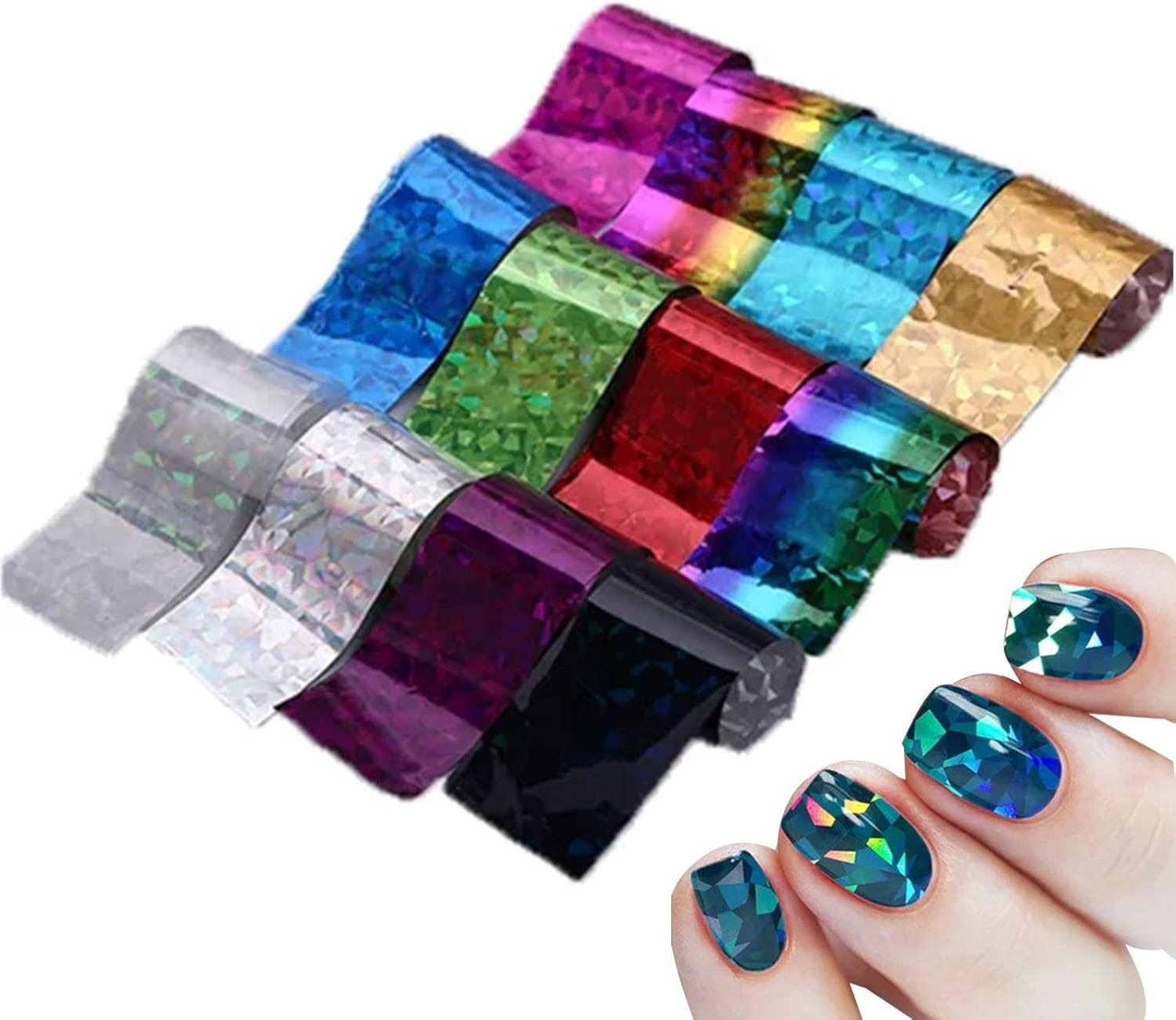 Nail Foil Sheets, Diamond Rhombus Stickers Set For, Adhesive Nail Decals Tool for DIY Nail Decoration Christmas Halloween Wynott image number 4